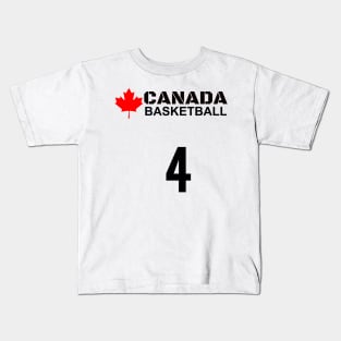 Canada Basketball Number 4 T-Shirt Design Gift Idea Kids T-Shirt